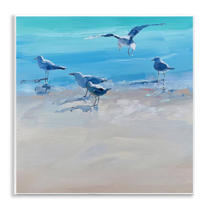 Seagulls Grazing on Shore - Unframed Wall Art and other Purchase Wholesale kussenvulling. Free Returns & Net 60 Terms on Faire trending on Faire.