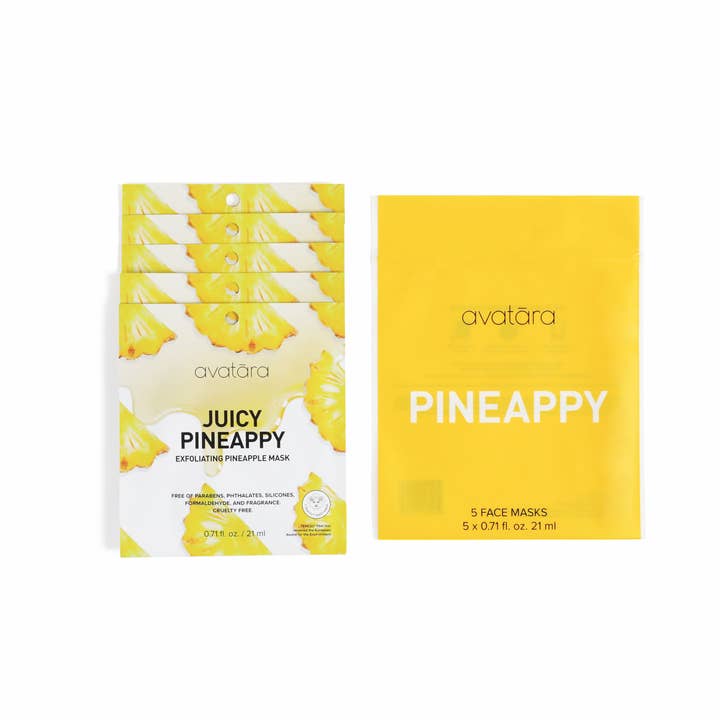 Juicy Pineappy Exfoliating Pineapple Sheet Mask - 5 Pack for wholesale by Avatara