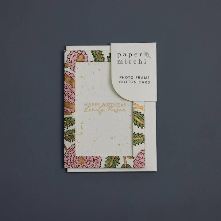 Mindeblok Trykt Hilsen Kort - Fotoramme Morgenfrue Glitz Blush for engroshandel hos Paper Mirchi