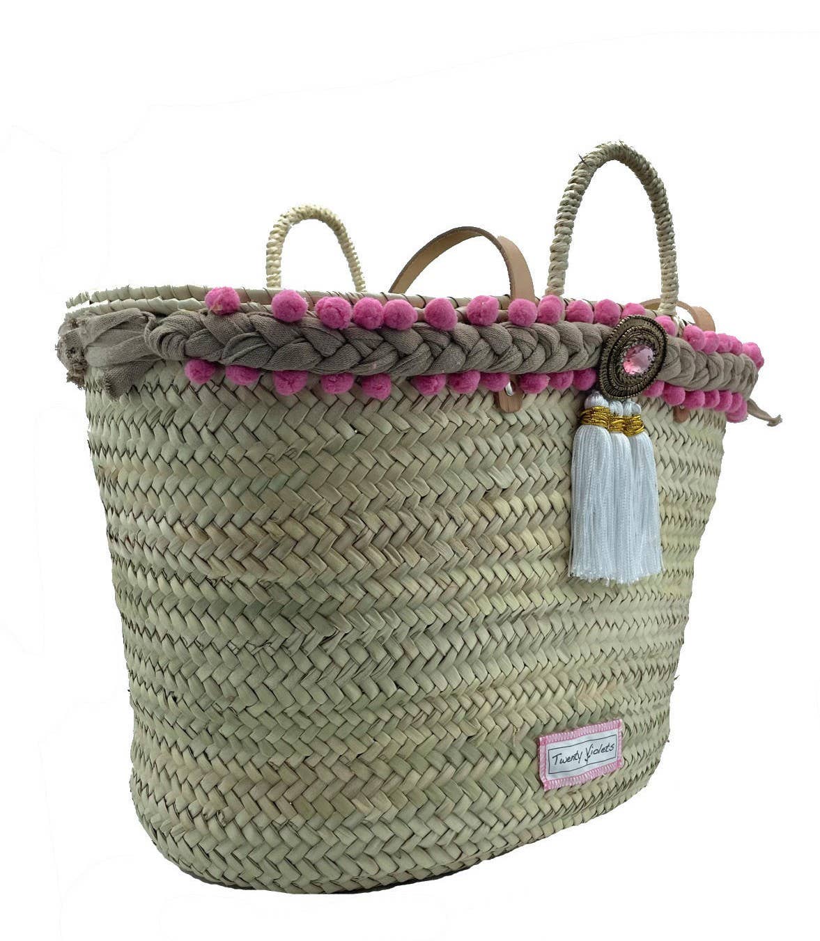 Twenty Violets – wholesale Beach bag – Medium Large Natural S'Agaro Carrycot - 53 x 30 cm6