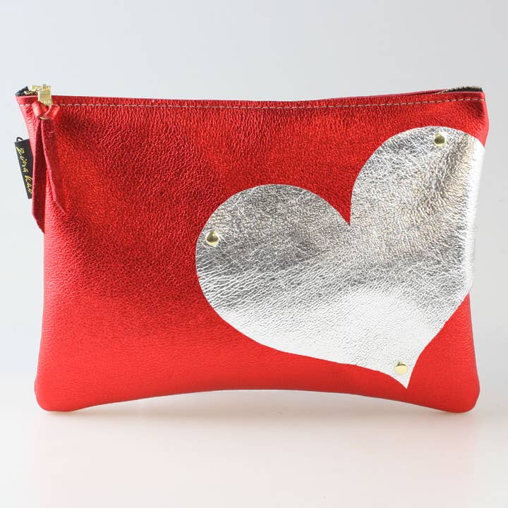 The Carter Clutch: Side Heart Applique for wholesale by Zina Kao Exclusives