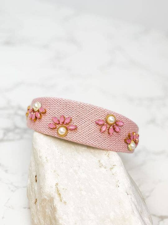 Prep Obsessed Wholesale - Wholesale Fashion Headband - Women's - Pearl Flower Headband1