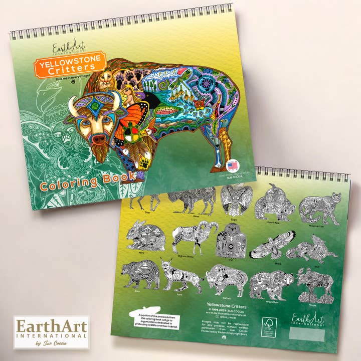 EarthArt International - Wholesale Coloring & Activity Book - Adult - Yellowstone Critters Coloring Book2