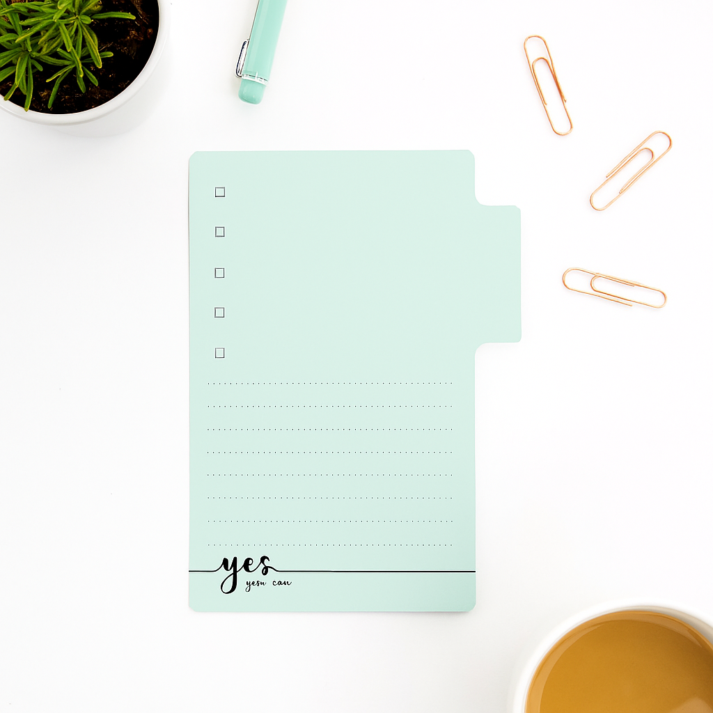 Post-it® Notes Design Series - Wholesale Sticky Notes - Positive Vibes Tab Post-it® Notes - Mint sticky note shape2