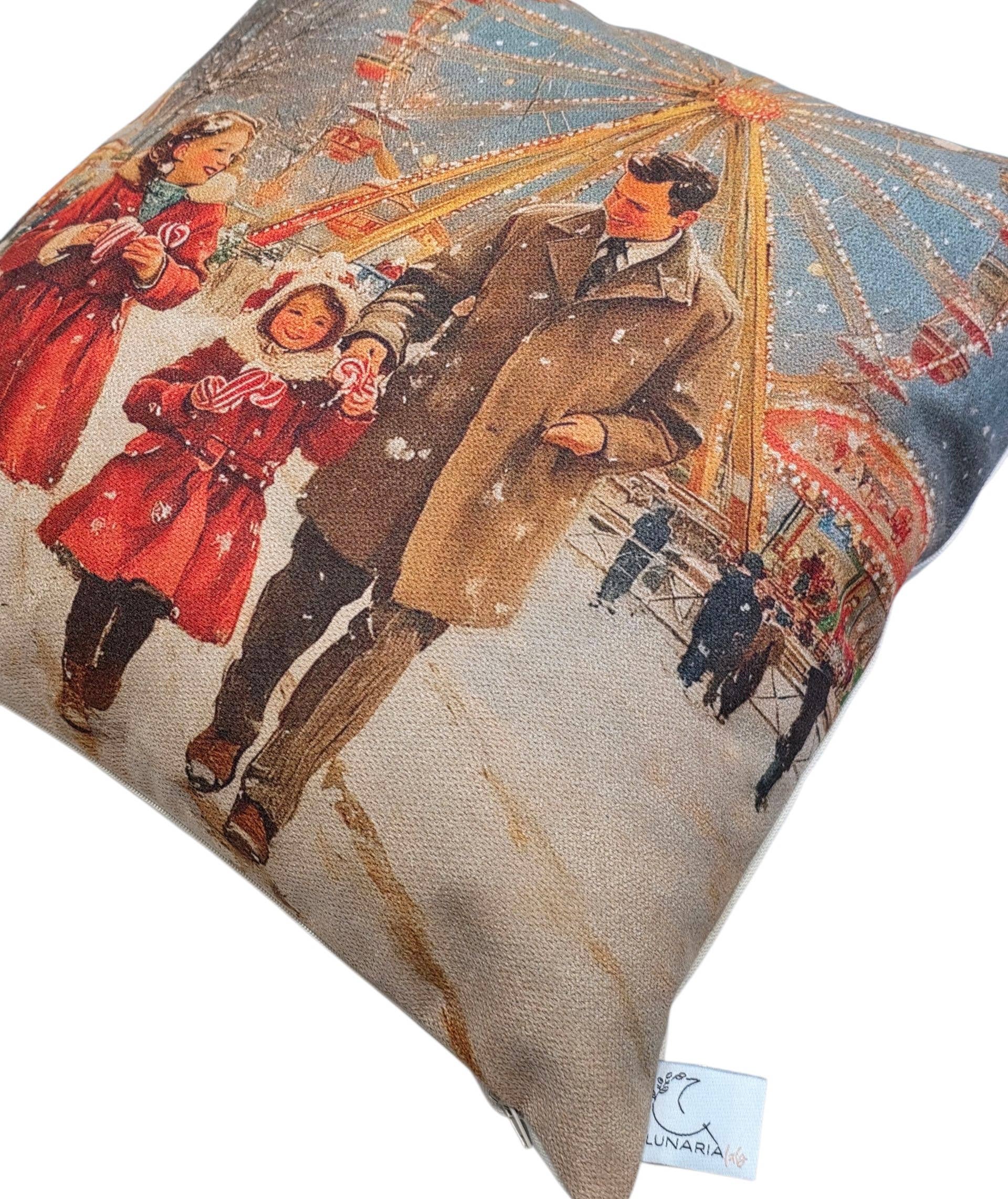 Lunaria Lab – wholesale Dekorativ kudde – Vintage Christmas Family kuddfodral2