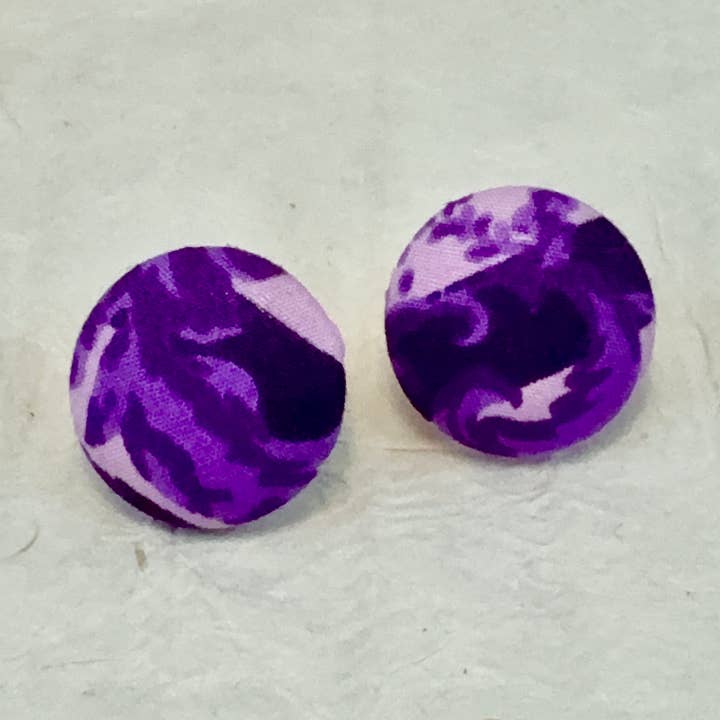 Stud Earrings - Makena Ankara Wax Print Fabric for wholesale by A New Day, A New Dawn NYC, LLC.