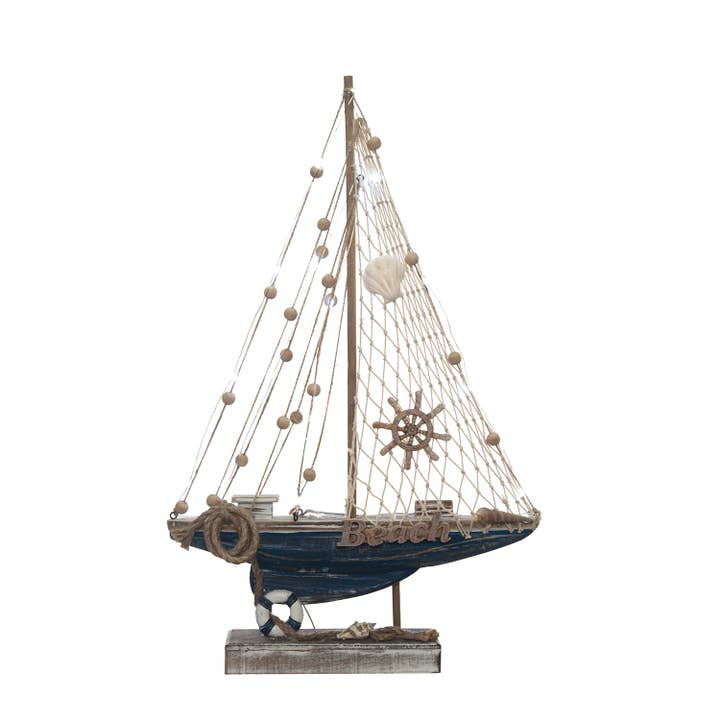 Beachcombers - Wholesale Decorative Figurine - Sailboat Large LED Decorative Figurine