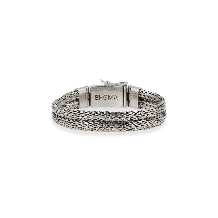 Bhoma - Mens Designer Jewelry - Wholesale Link & Chain Bracelet - Sterling Silver Mens Bracelet 9254