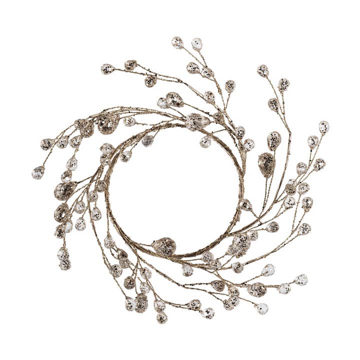 Beaded Glass Berry Wreath for wholesale by dolly mama designs, inc