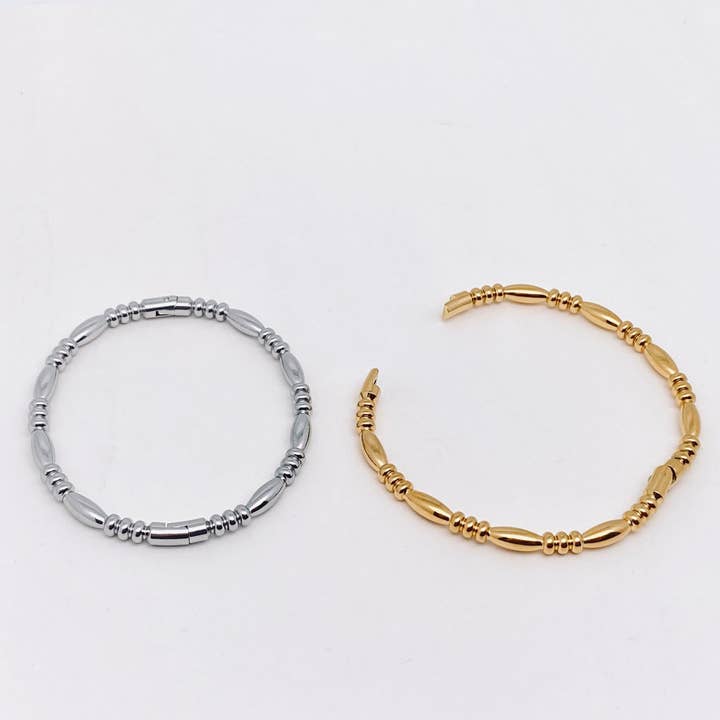 Mio Queena - Wholesale Bangle Bracelet - Multi-style 18K Gold-plated Stainless Steel Babngle - FGS11