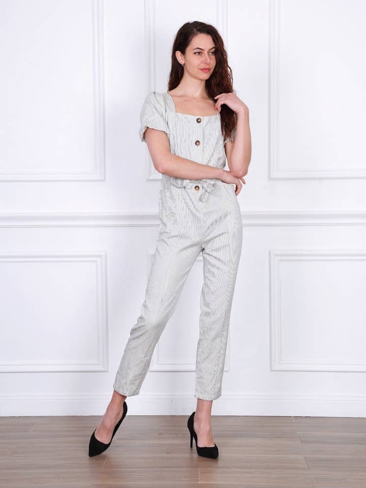 Daphnea – Engroshandel Jumpsuit - Dame – 30930 STRIBET BUKSEDRAGT