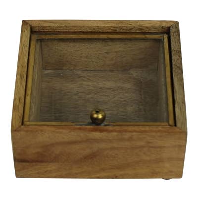 HomArt - Wholesale Decorative Box - Sibella Box, Wood & Brass - Sm1