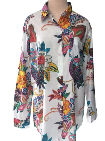 Cream Fiji Boyfriend Shirt for wholesale by KikiSol