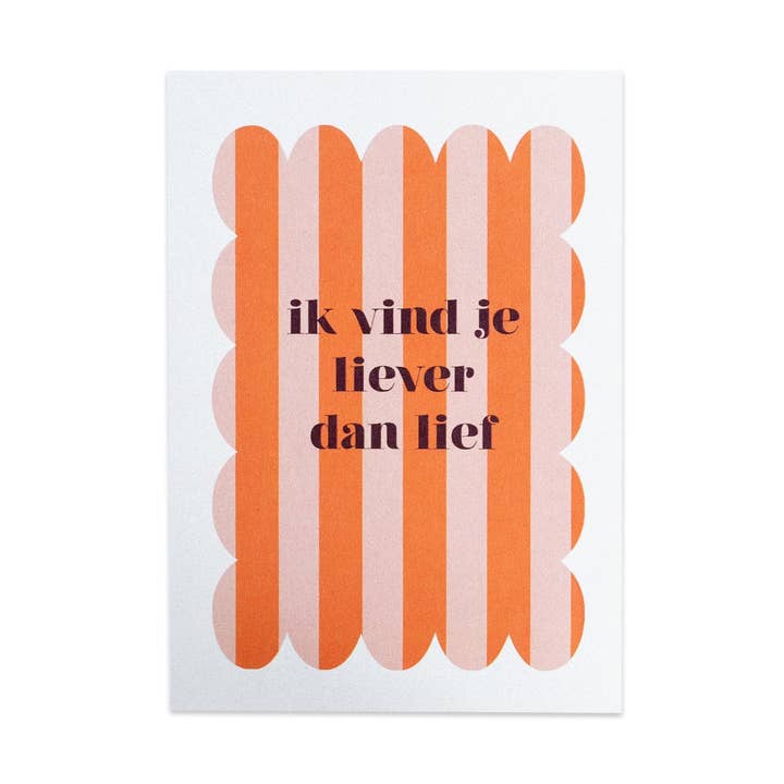 Ich finde dich lieber als lieb || Postkarte für den Großhandel von By Studio-Steef