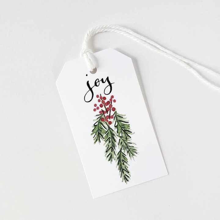 The Painted Pen - Wholesale Gift Tag - Joy Pine Gift Tag Set