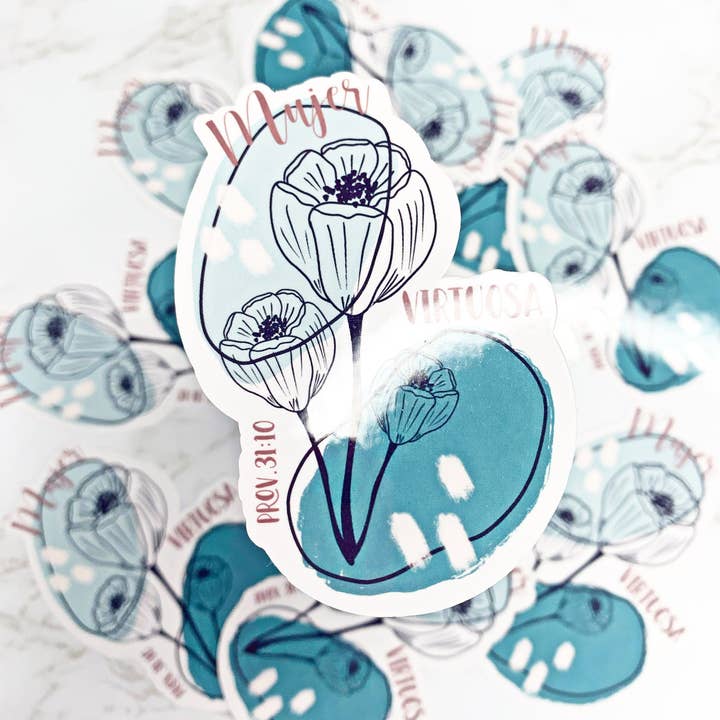 MUJER VIRTUOSA, FLORES | Sticker pour la vente par Creative Worship