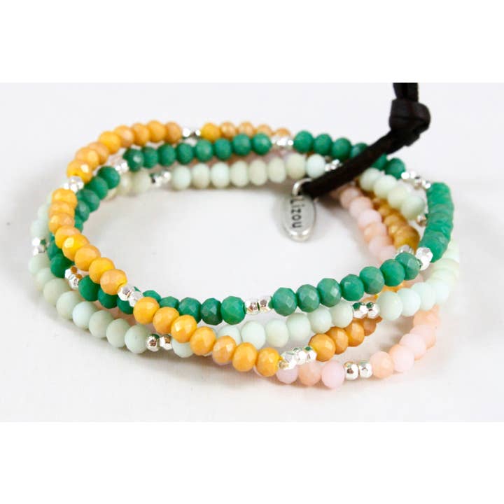 LIZOU – Engroshandel Perlearmbånd – Delikat krystal Mini Stack armbånd - BC-043
