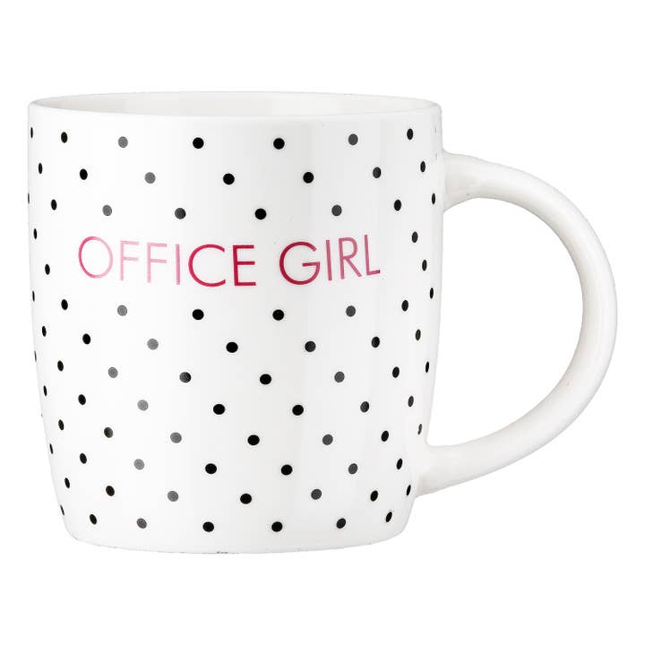 Mug / Cup Office Girl white H. 9 cm, PU 6 for wholesale on Faire