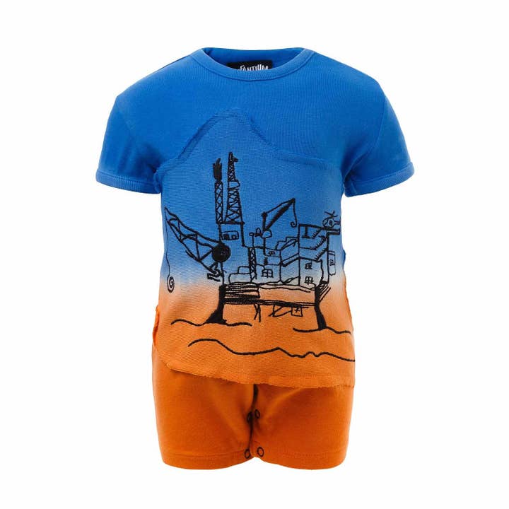 Dip Dye Baby-Overall mit Ölring für den Großhandel von Infantium Victoria