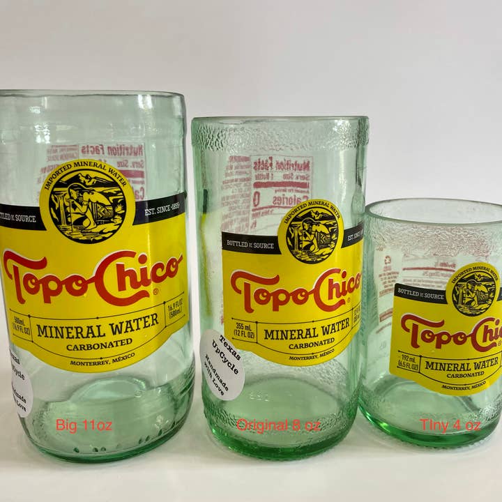 Texas UpCycle - Wholesale Drinking Glass/Cup - Topo Chico Drinkware - Original3