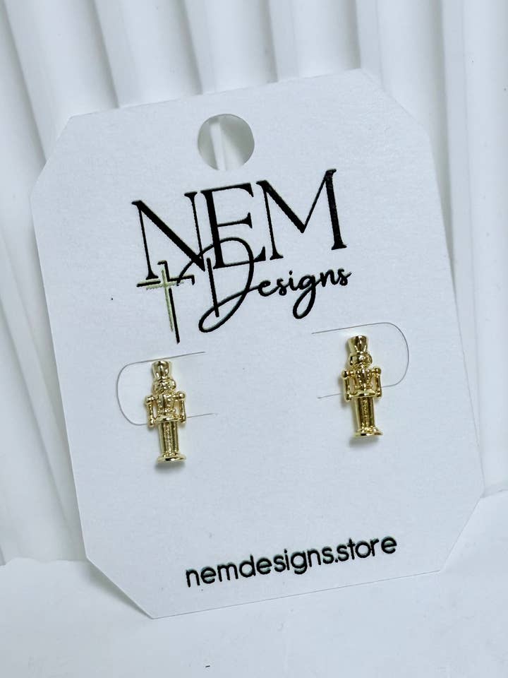 Gold Nutcracker Stud for wholesale by NEM Designs