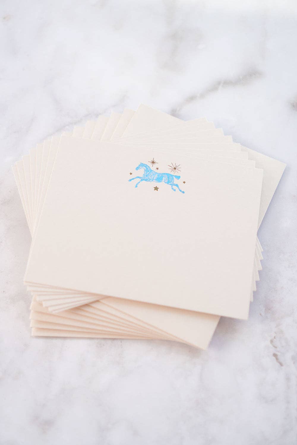 Danielle Demers Studio - Wholesale Stationery/Notecard Set - Celestial Horse Leaping Foil Stamped Cards, Set of 84