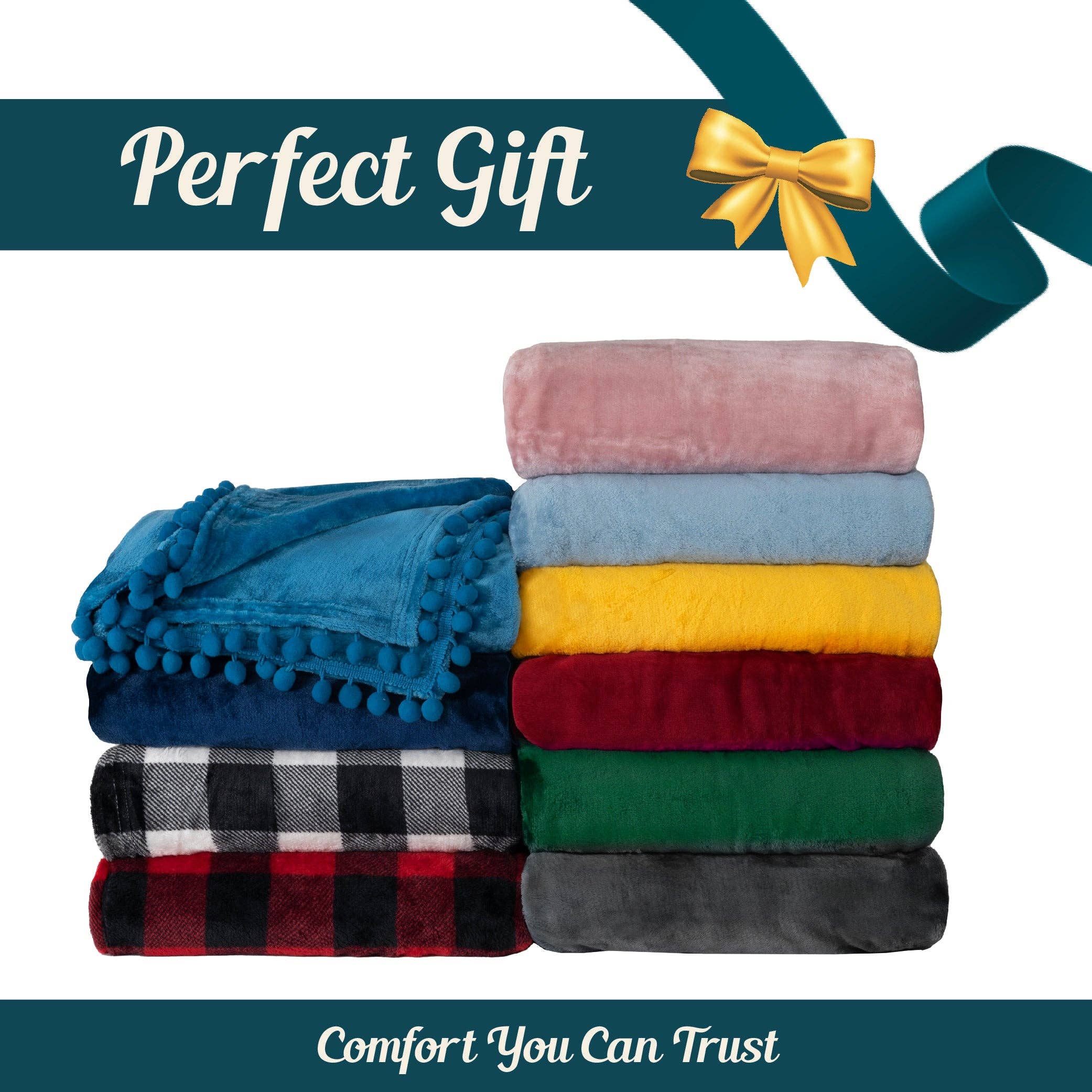 Pavilia – wholesale Prydnadsfilt – Filt med pompom-fransar131