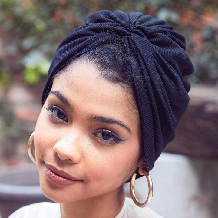 Dame Spa Turban - Sort Strik | Hårpleje gaver for engroshandel hos OKIYAH
