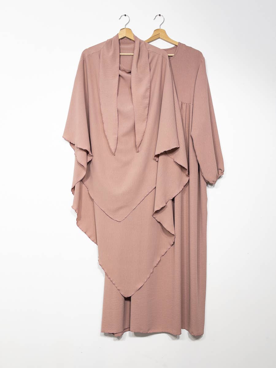 IDEAL OUTFIT - Wholesale Kaftan - Dames - 2-delige khimar en abaya set in jazzstijl ref:e2326+2501jazz21