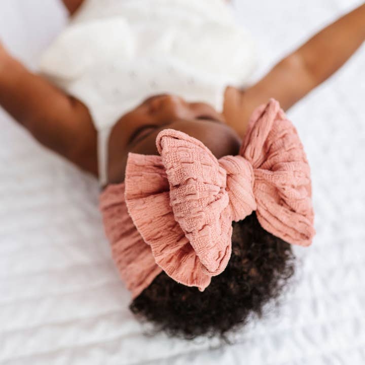 Baby Bling Bows – Engroshandel Hårsløjfe – Baby – Baby Bling® Waffle FAB® struktureret blød nylonbøjle11