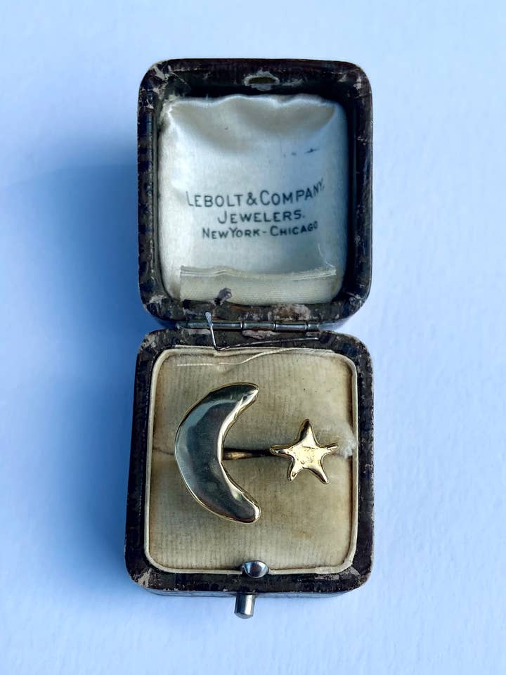 Anillo de latón con forma de luna celeste para venta al por mayor de Serpentine