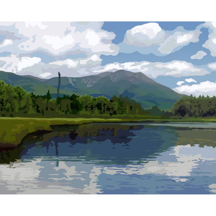 Mont Katahdin, Affiche d'art du parc d'État de Baxter pour la vente par Lehoux Art