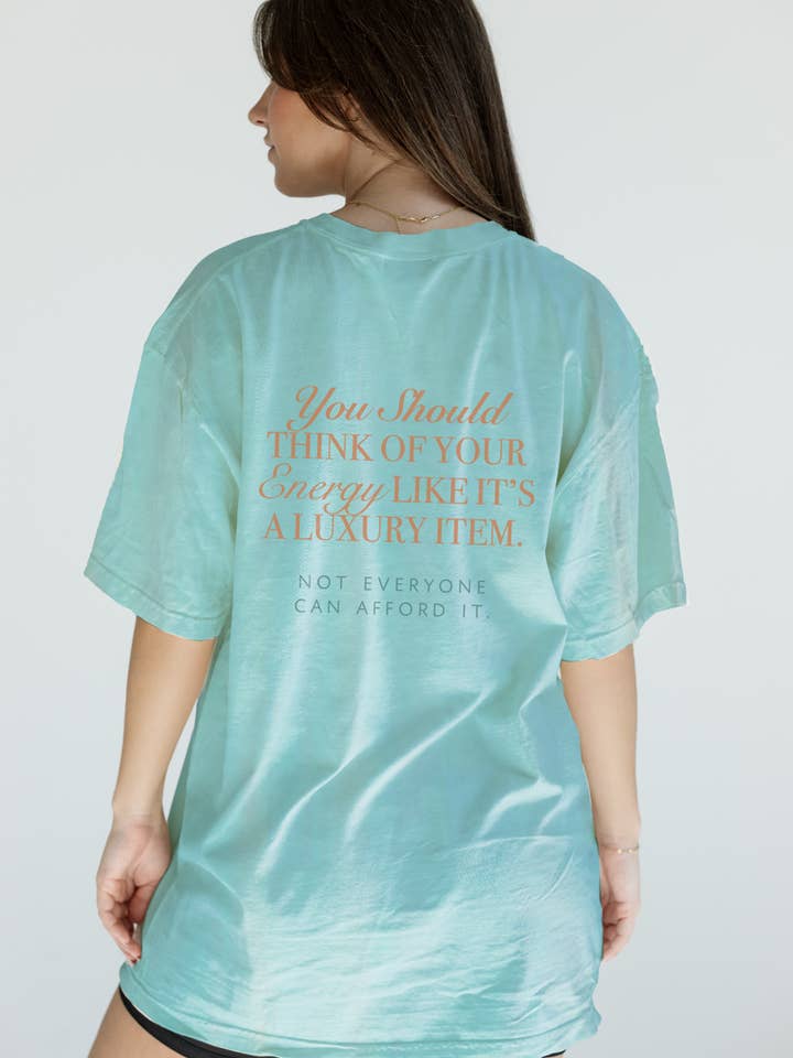 Protect Your Energy Tee in Chalky Mint for wholesale by Girl Tribe Co
