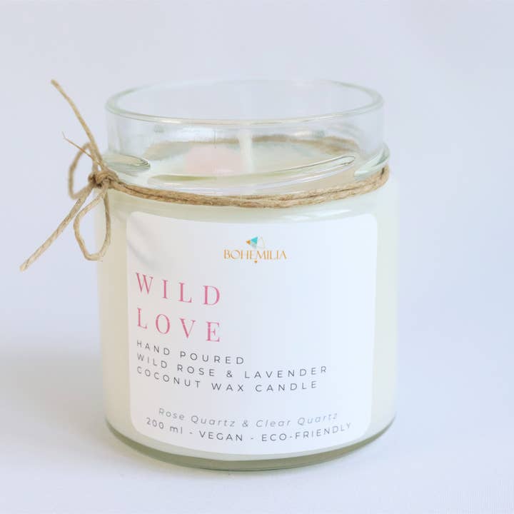 Crystal Candle, Coconut Wax Candle, Natural Candle for wholesale by Bohemilia