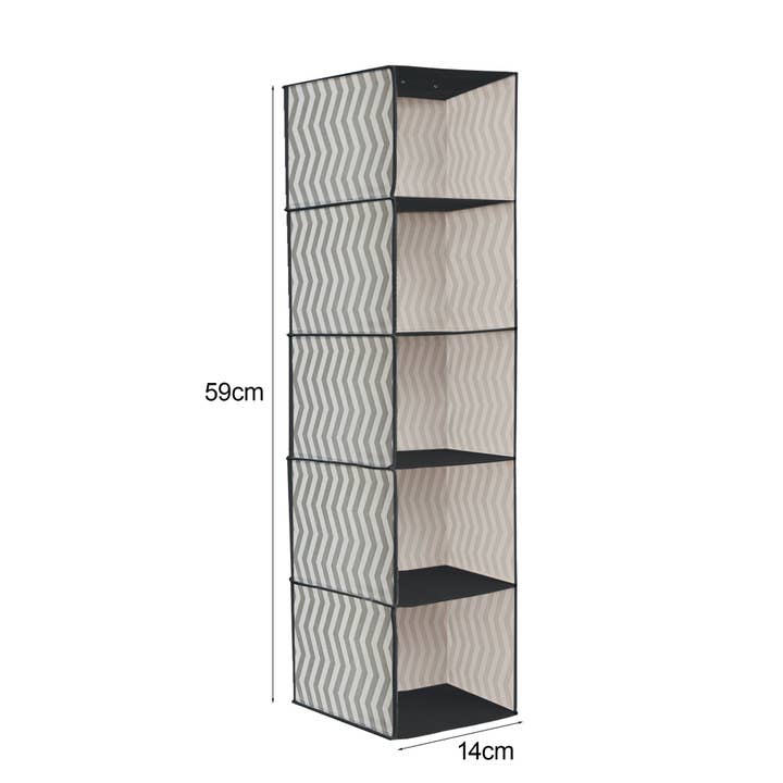 Ledsone - Wholesale Clothes hangers - Fabric Hanging Storage with 5 shelf shelves Clothes Organizer ~532815