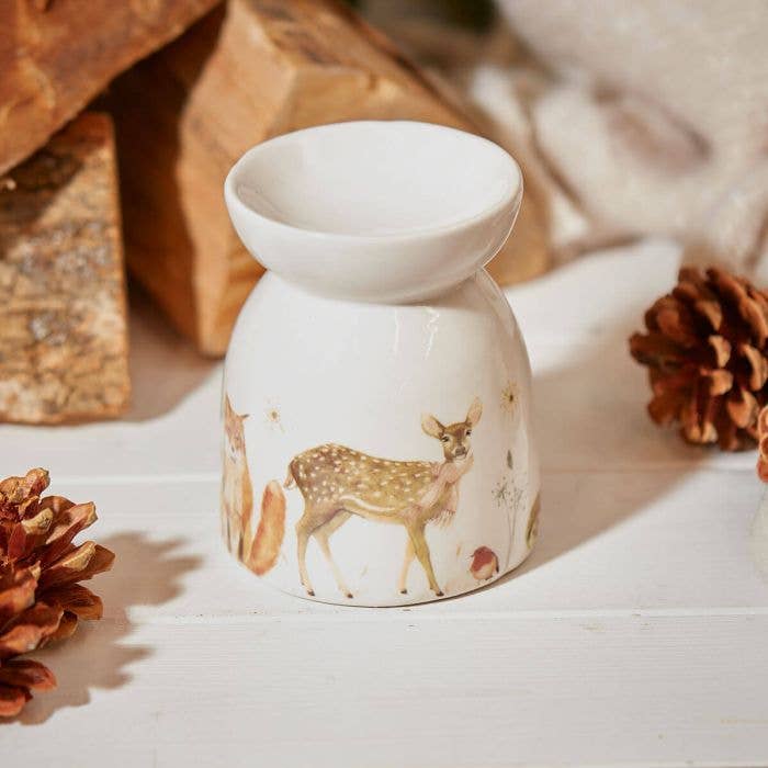 Langs - Wholesale Wax Warmer - Xmas Woodland Animal Wax Melt Burner White Ceramic