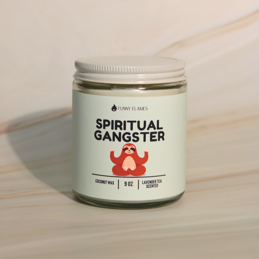 Funny Flames Candle Co - Les Creme - Vendita all'ingrosso Candela in vasetto - Spiritual Gangster - Funny Candle Co, tè profumato alla lavanda1