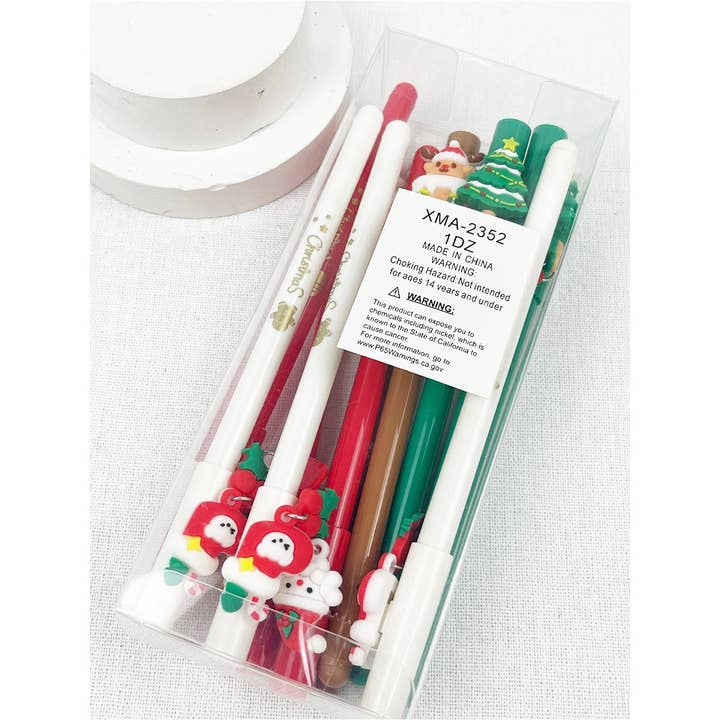 MIX COLOR Christmas Character Charm Ballpoint Pen for wholesale on Faire