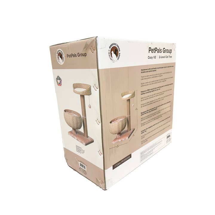 PetPals Group - Wholesale Pet Scratcher - Cat - PetPals Cozy V2 Natural Aesthetic, Handwoven Medium Cat Tree
