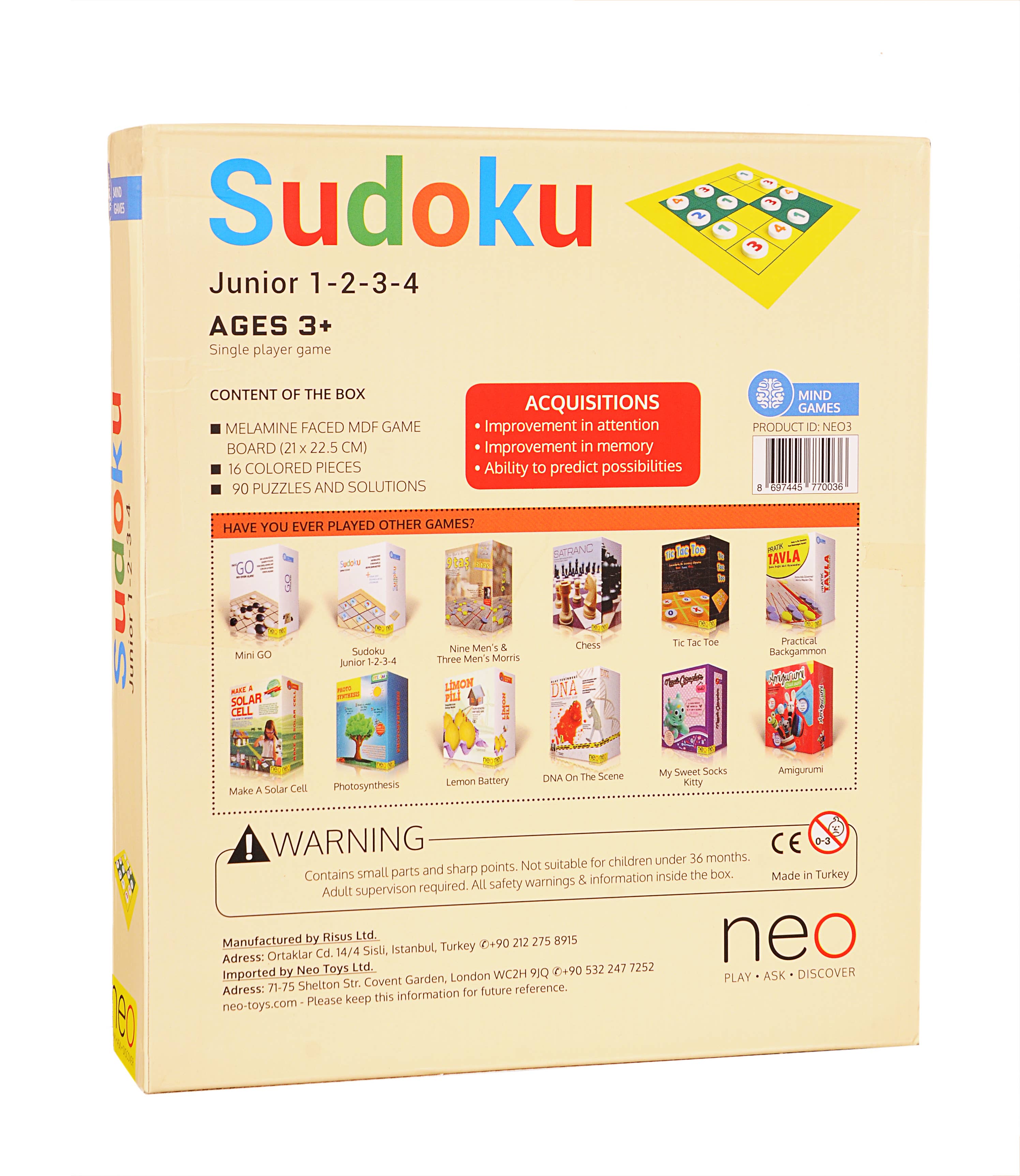 neo – wholesale Board game – Sudoku Junior 1-2-3-4 Board Game5