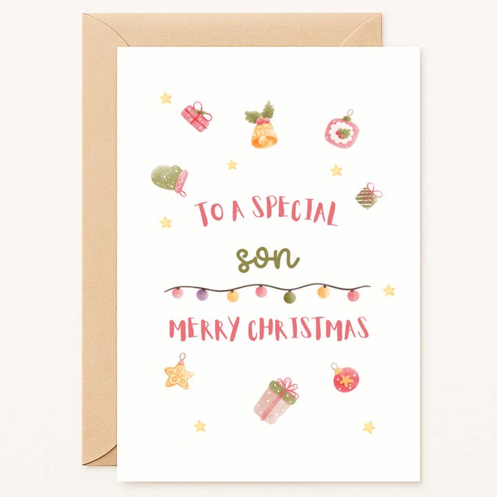 À un fils spécial Joyeux Noël Carte pour la vente par Printarelle