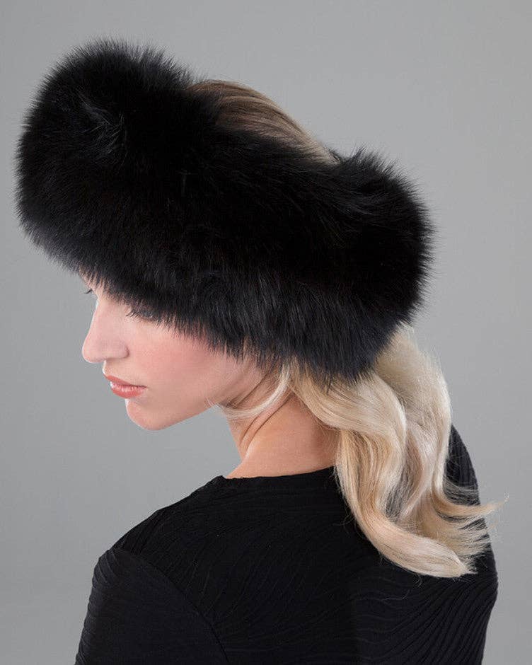 Surell – wholesale Fashion headband – women's – Fox Fur Headband/Scarf with Velcro Closure3