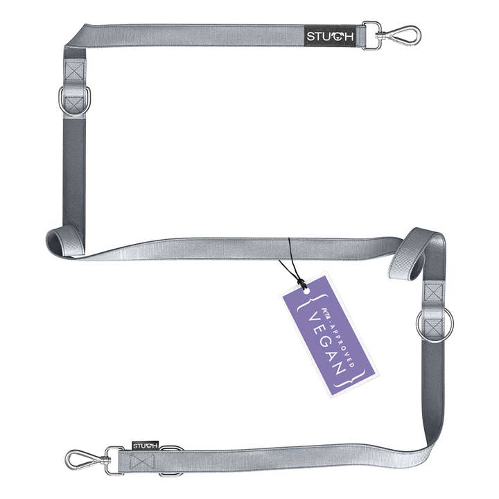 Padded multifunctional leash - grey for wholesale by STUCH