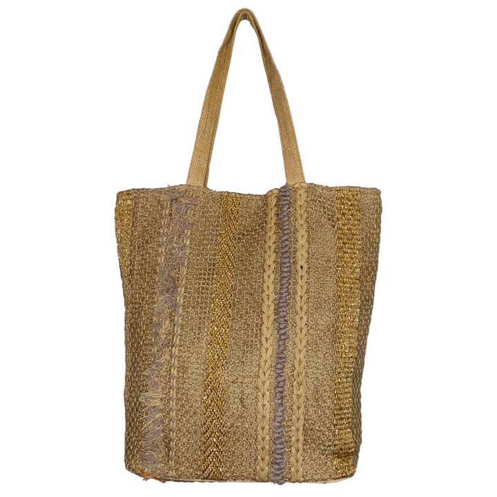 Blythe Classic Lightweight Durable Jute Tote Bag for Women for wholesale by Chloe & Lex