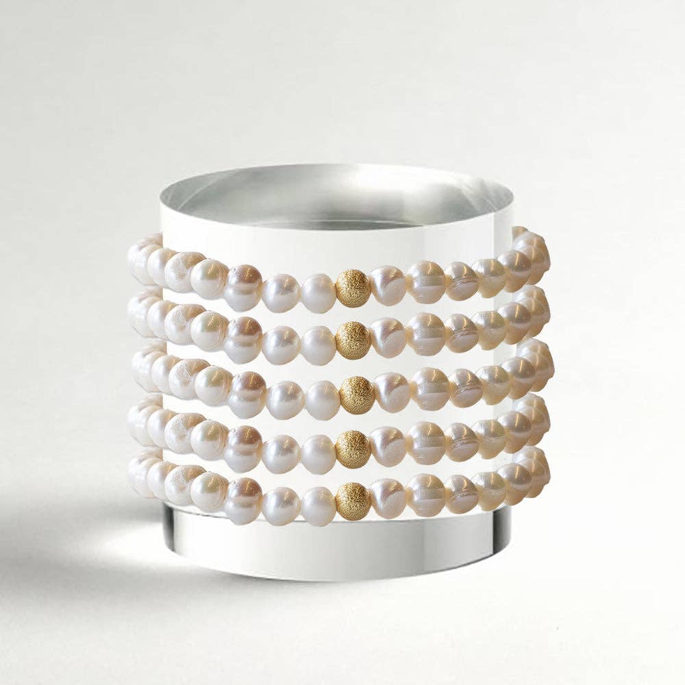 Lenny & Eva – Großhandel Perlenarmband – Süßwasser-Perlenarmband, 6 mm