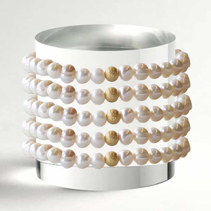 Freshwater Pearl Bracelet, 6mm for wholesale by Lenny & Eva