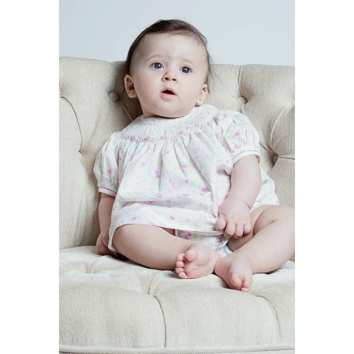 Julius Berger & Carriage Boutique - Wholesale Clothing Set - Baby - Baby Girl Hand Smocked Floral Bishop Dress