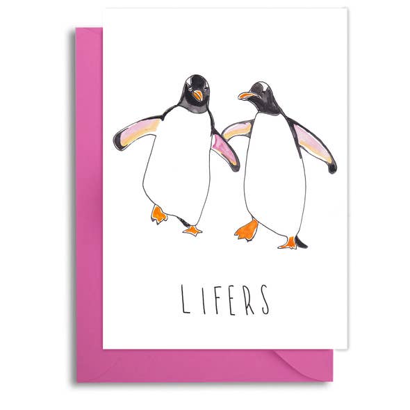 Slow Poke Press - Wholesale Love Card - Penguin Lifers Card