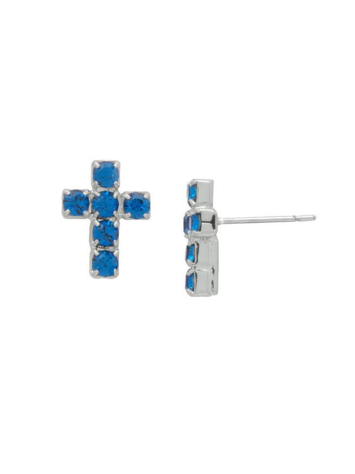 Carly Cross Stud Earrings - EGE88PDSAP för wholesale av Sorrelli