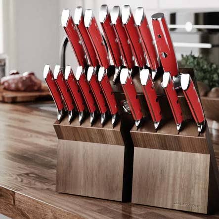 Dalstrong - Wholesale Knife Set - 18-piece Colossal Knife Set with Block | Red Handles | Gladiator Series | Knives NSF Certified | Dalstrong ©11